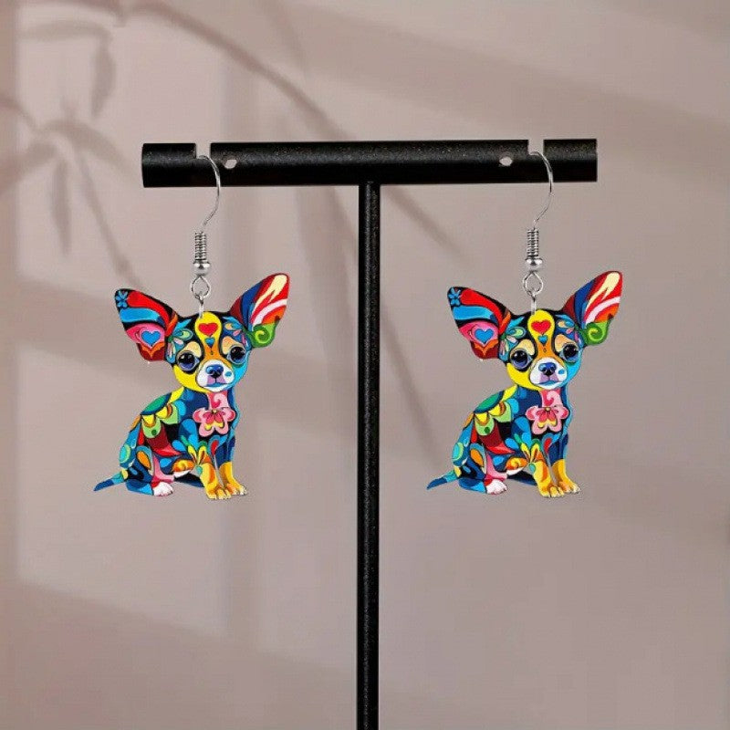 Wholesale Colorful puppy ear hook earrings