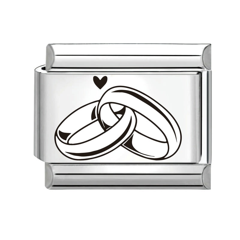 Wholesale  Italian Charm Bracelet 9mm DIY Splicing Removable Black and White Series Stainless Steel Composable Bracelet