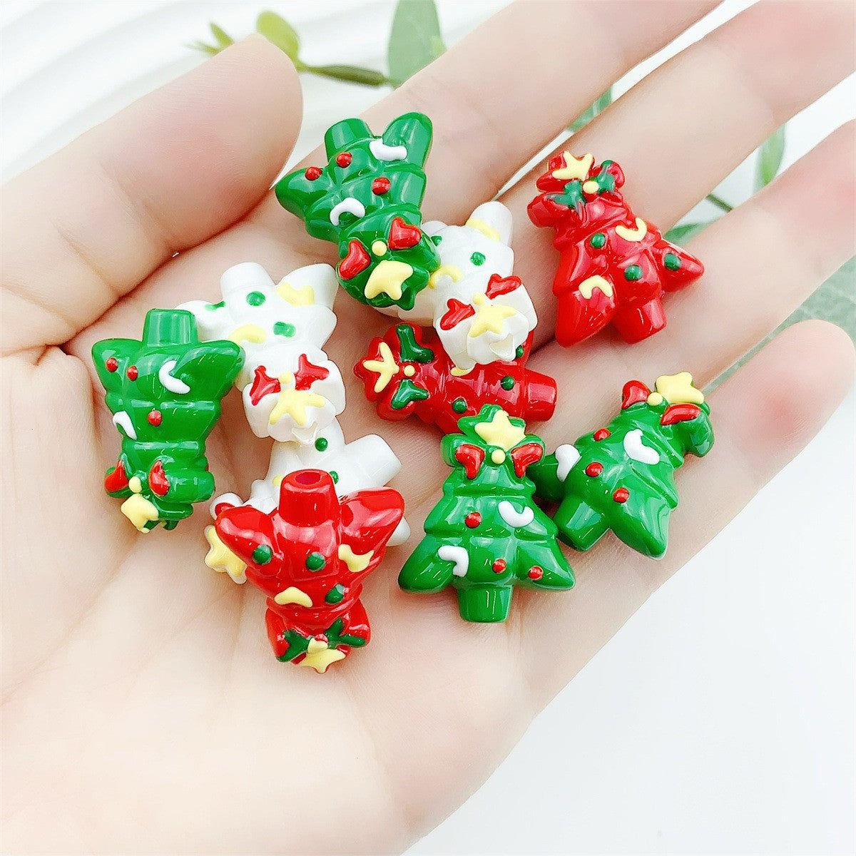 Wholesale 10pcs   Christmas colorful  Focal Beads DIY Bead Accessories