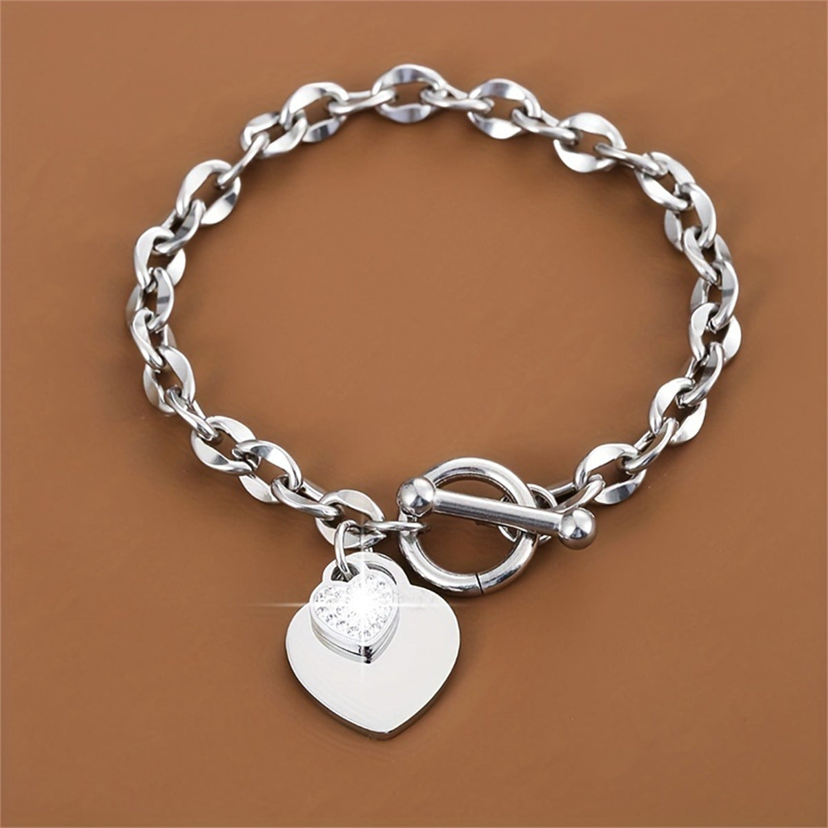 Wholesale Titanium Steel Buckle Heart  Bracelet