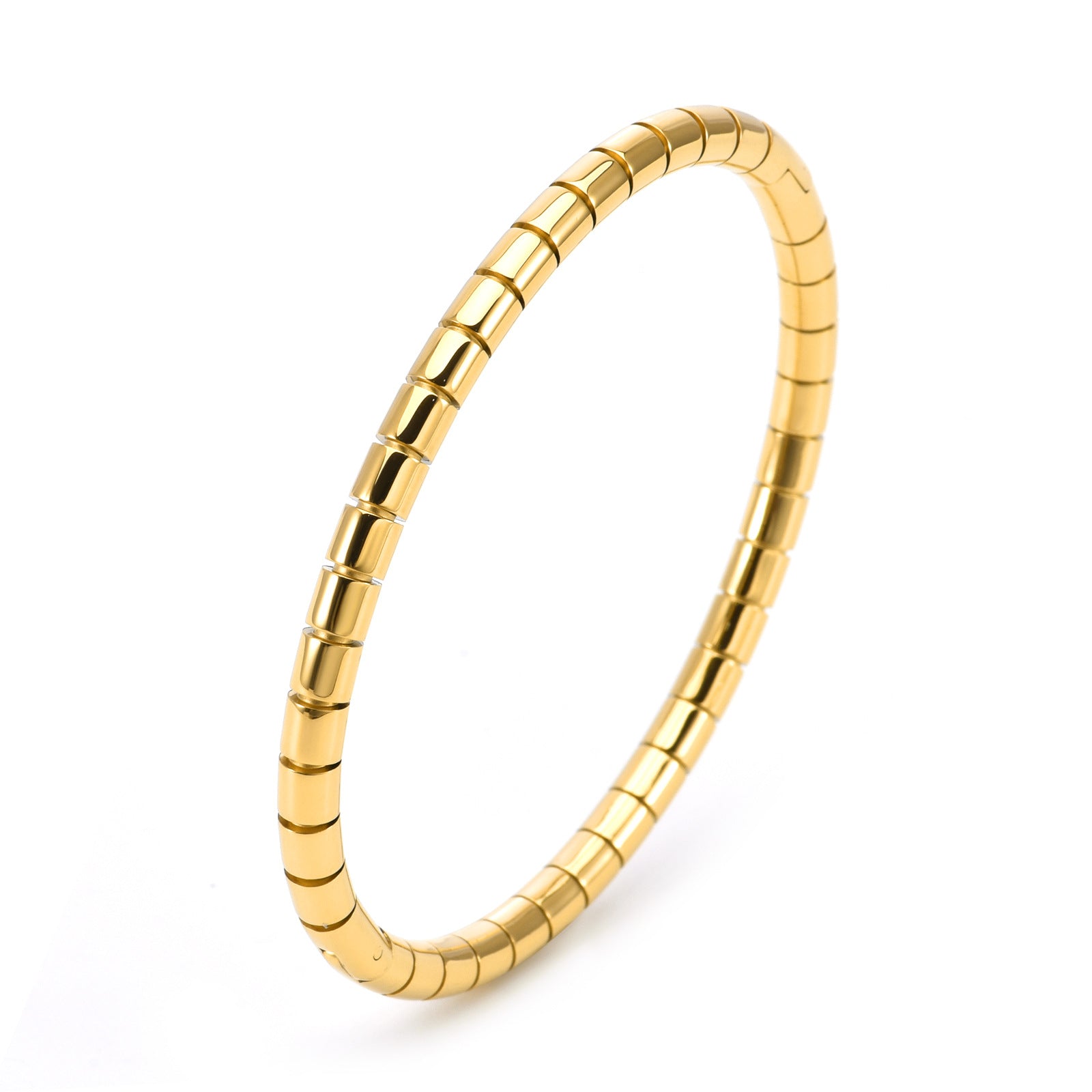 Bracciale luminoso in acciaio al titanio e bambù all'ingrosso