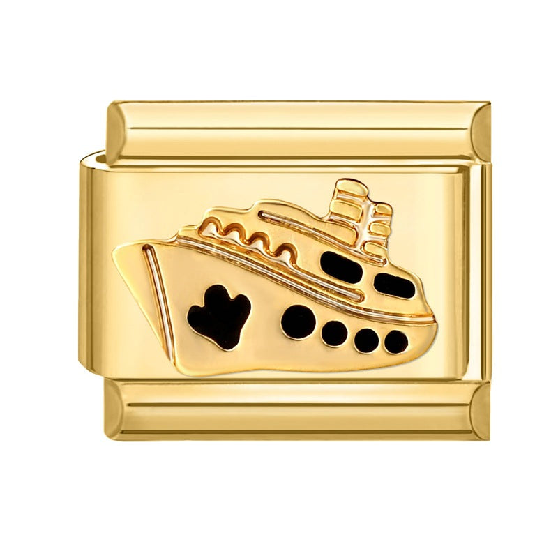 Wholesale Italian charm bracelet 9 facial mask DIY splicing removable stainless steel com posable bracelet