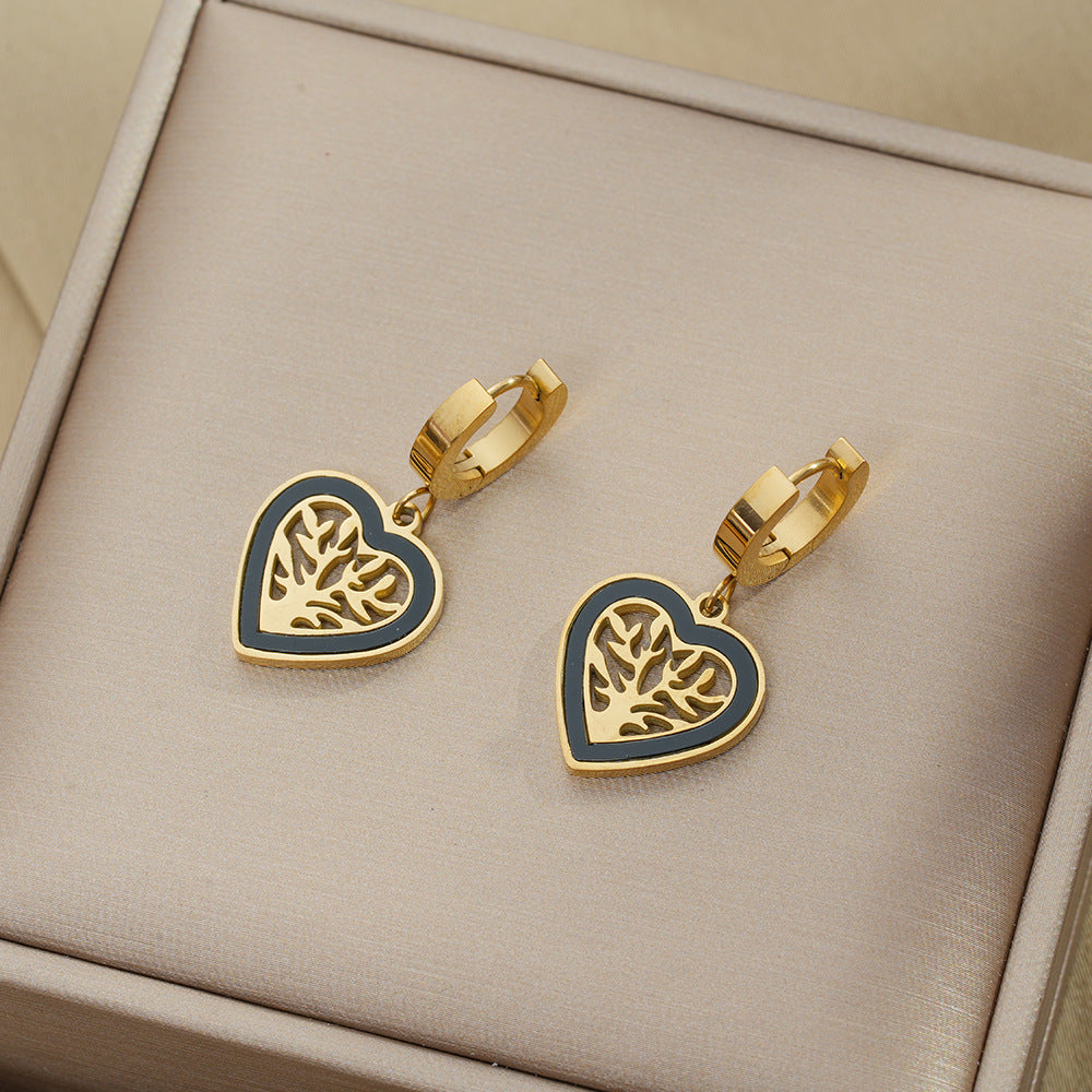 Wholesale Tree of Life Retro Fashion Earrings Titanium Steel Jewelry Accessory