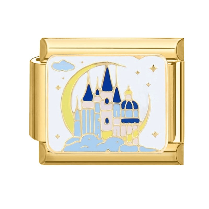 Pulsera de encanto italiano al por mayor de 9 mm empalmado lindo colgante creativo colgante de acero inoxidable brazalete compuesto por acero inoxidable