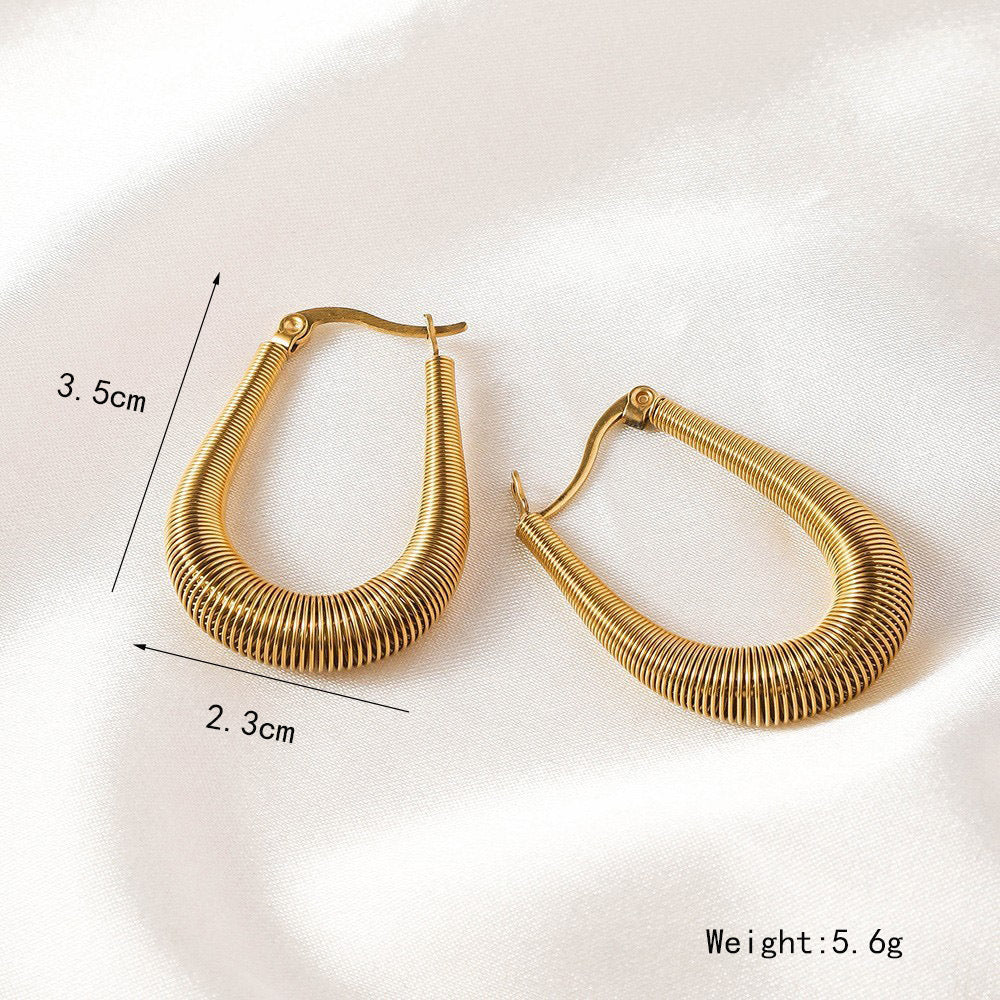 Wholesale Stainless Steel Irregular Exaggerated Earrings ACC-ES-RuiX012
