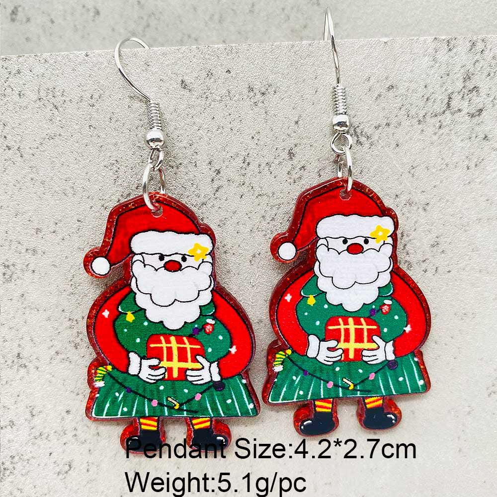 Wholesale Acrylic Christmas Snowflake Santa Earrings ACC-ES-ChenY089