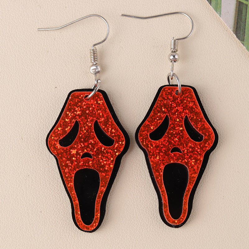 Wholesale Ghost Skull Acrylic Earrings