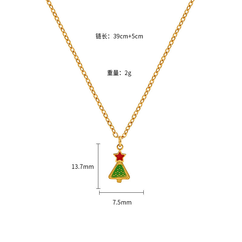 Wholesale Christmas  non-fading temperament stainless steel  necklace