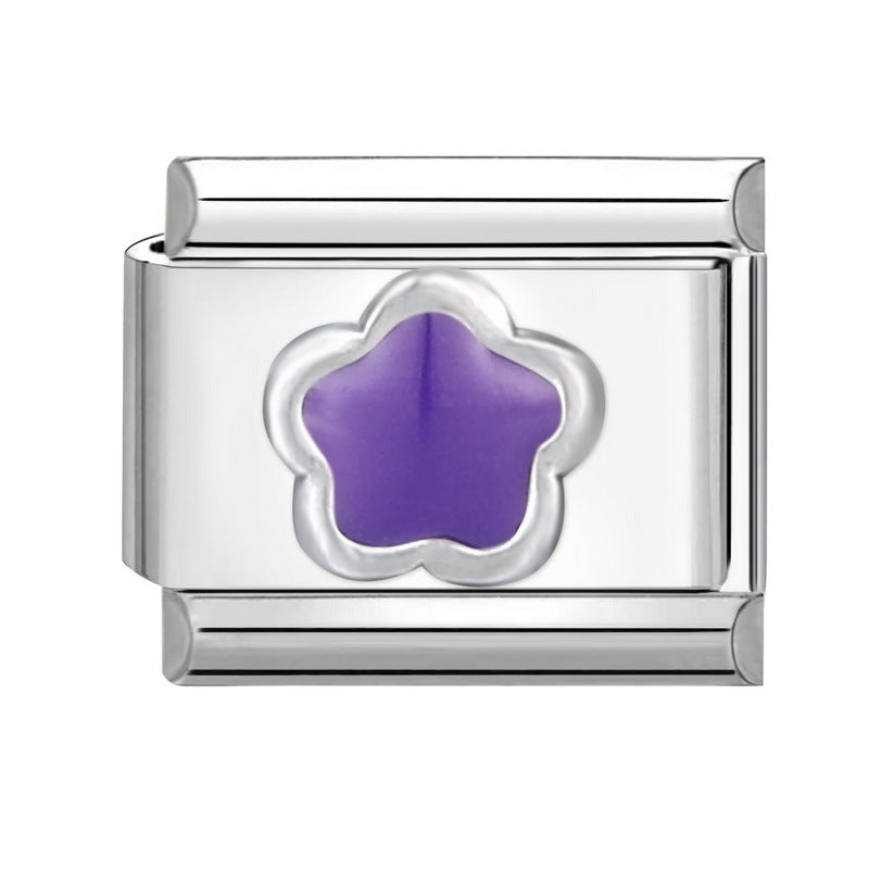 Wholesale Italian modular bracelet 9mm DIY splicing detachable flower series stainless steel combinable bracelet