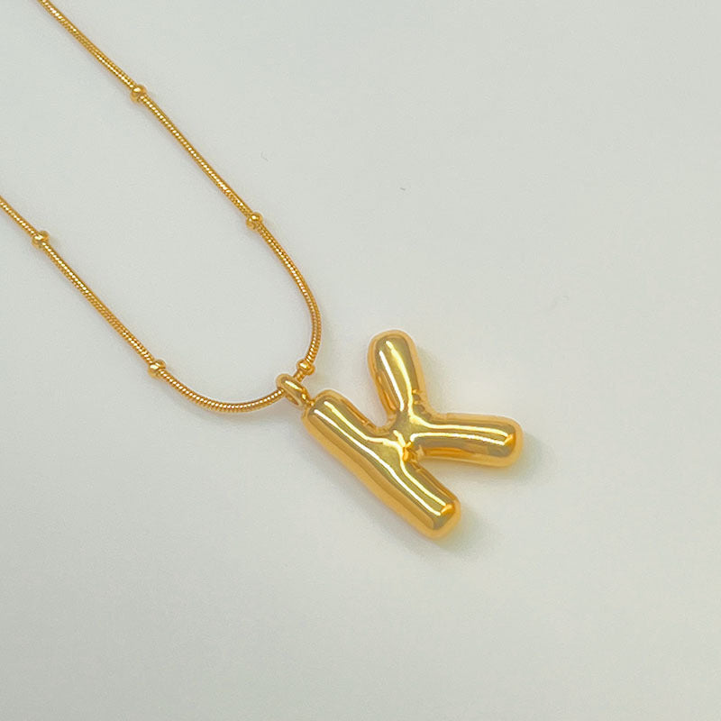Wholesale Stainless Steel 18K Gold Plated Letter Necklaces ACC-NE-YuHui001