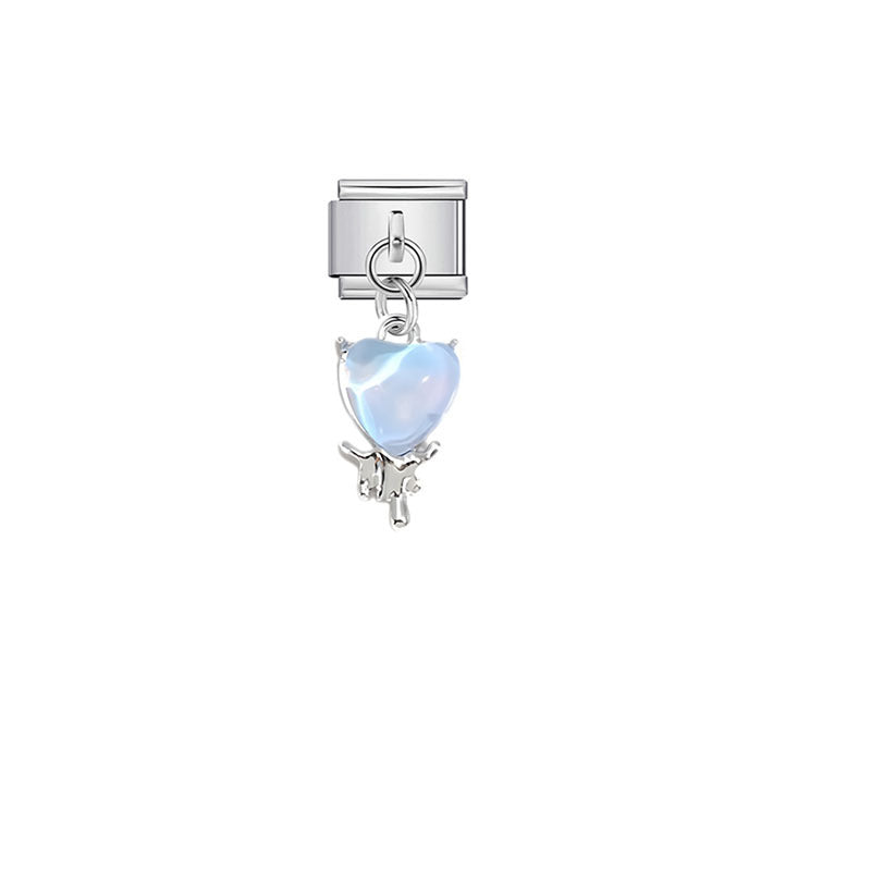 Wholesale Ocean Themed Italian Style DIY Pendant and Bracelet Kit Sweet Painted Stainless Steel Fashion Accessory for Everyday Wear