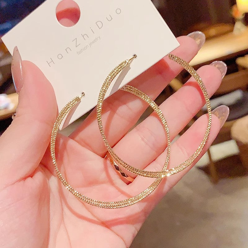 Wholesale S925 Exaggerated Cold Style Large Hoop Earrings ACC-ES-KaiKang004