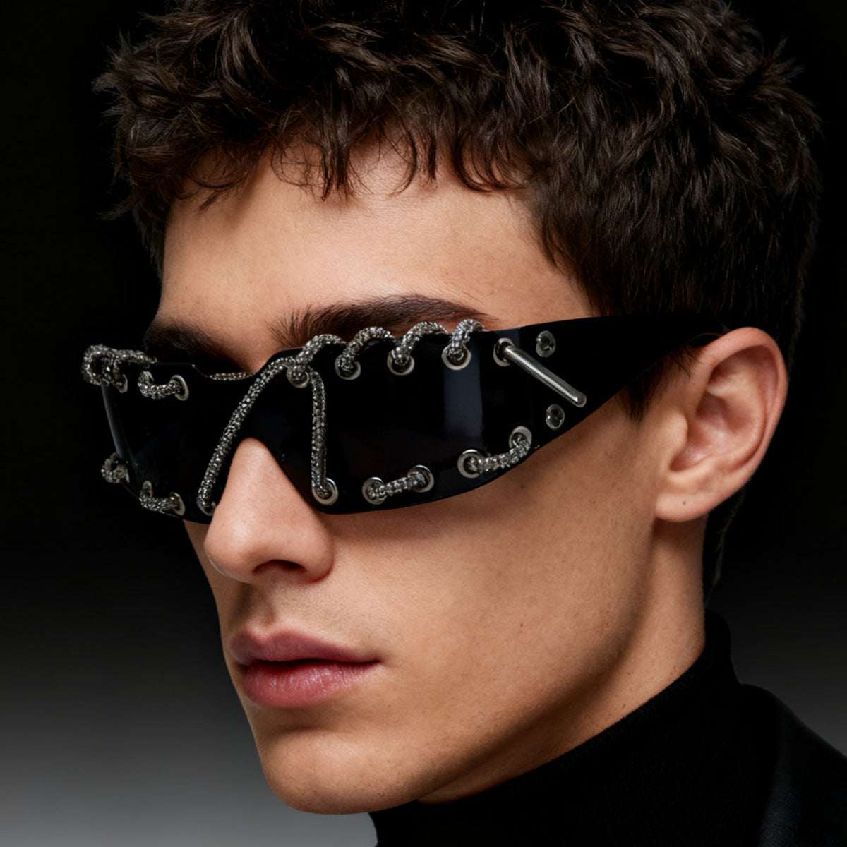 Wholesale Y2K Cyberpunk Rhinestone Sunglasses Fashion Accessory Boutique Resale