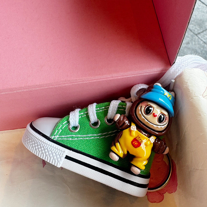 Chaussures en toile de dessin animé en gros Keychain