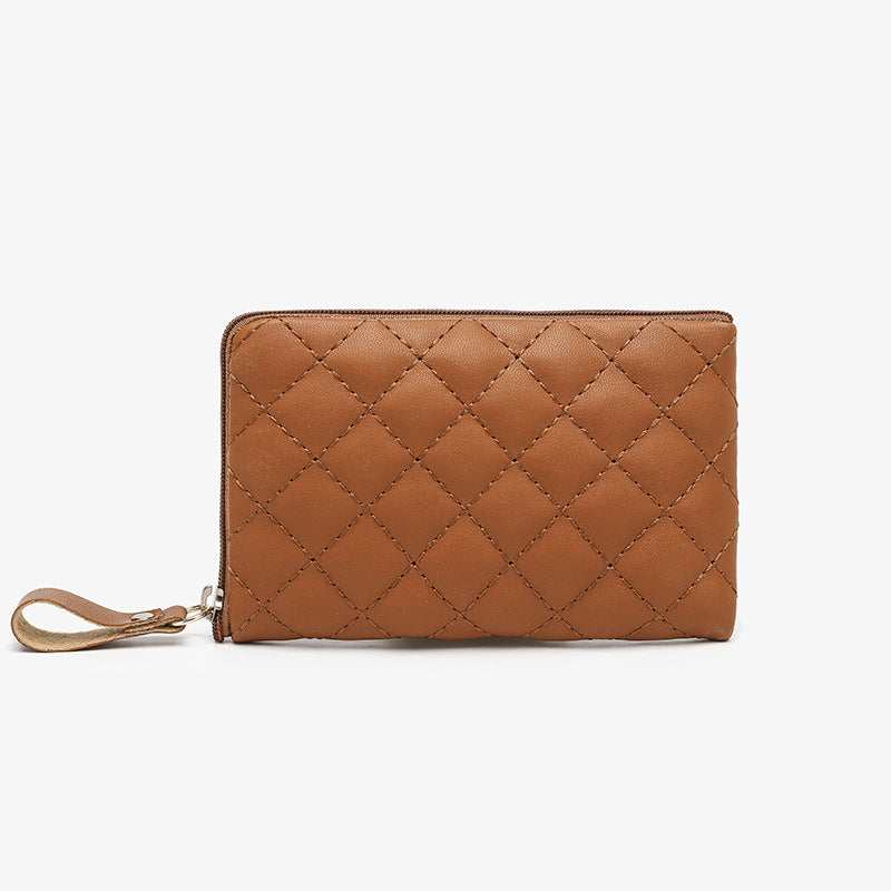 Wholesale Trendy PU Coin Purse Key Wallet White With Rhombus Pattern Unisex Fashion Accessory