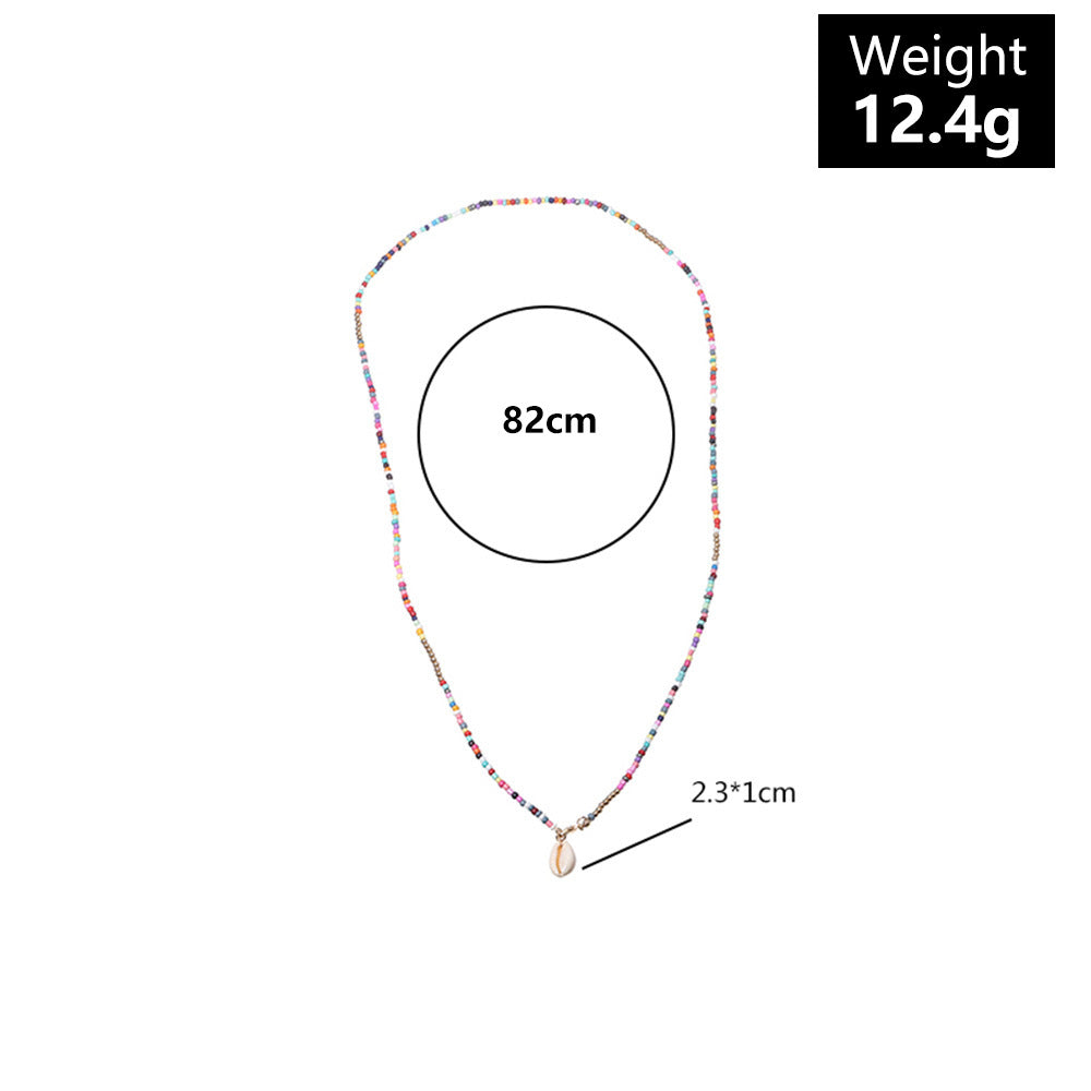 Wholesale  Bohemian Color Bead Necklace Colorful Shell Necklace