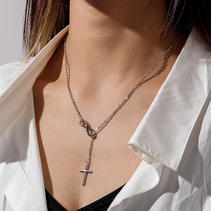 Wholesale Alloy  Cross Sweater Necklace