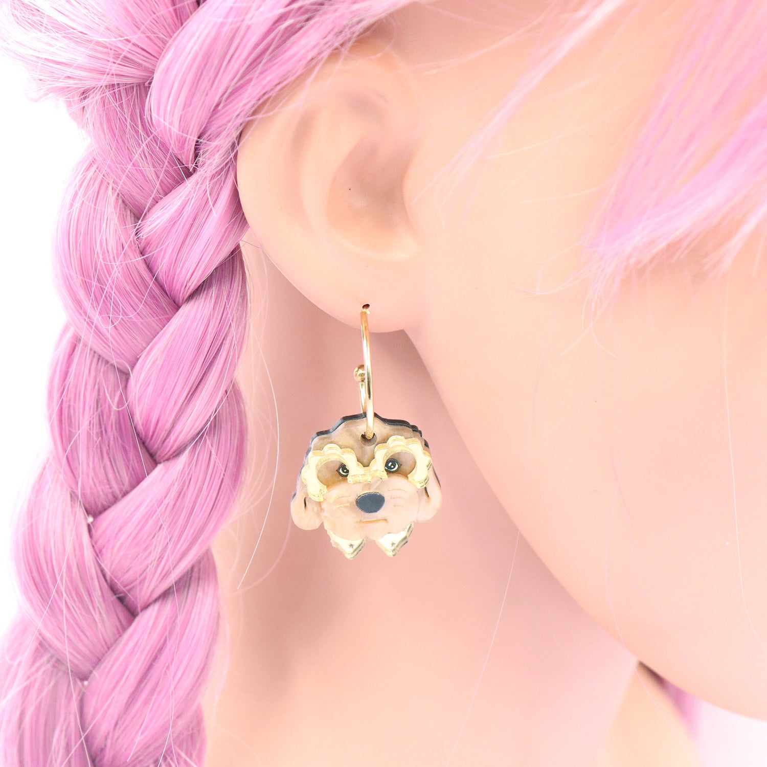 Wholesale 5pcs Ke Jin Furry Cute Animal Acrylic Earrings Cute Earrings ACC-ES-XiaoYan056