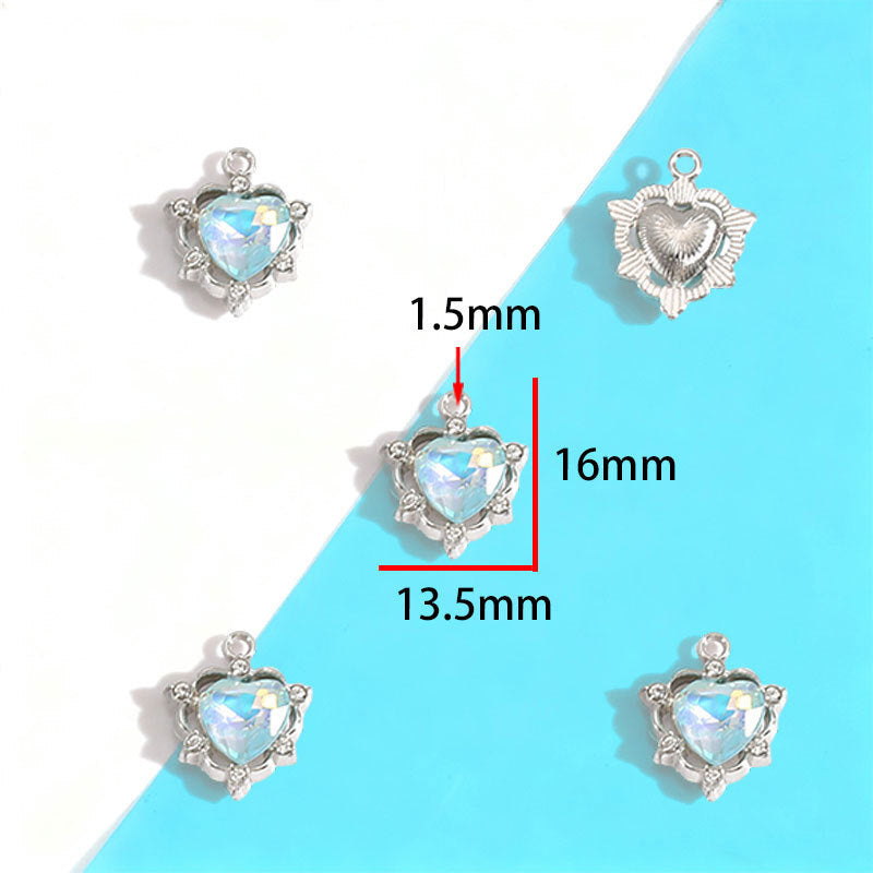 Wholesale Electroplated Zinc Alloy Blue Star Moon Resin Inlay Pendant Charms For DIY Jewelry Making Bag Charm Keychain Everyday Wear