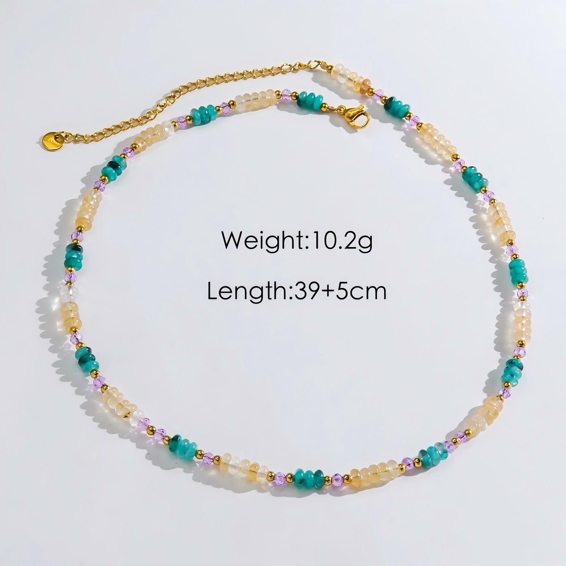 Wholesale Stainless steel  natural stone handmade chain color retaining necklaces