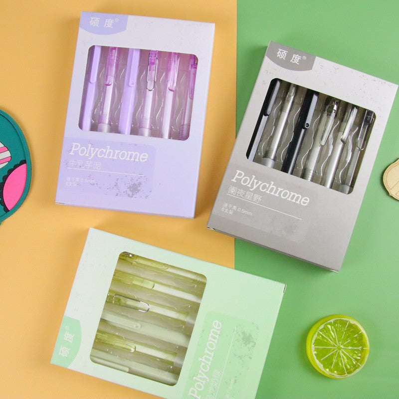 Wholesale 6pcs/set Boxed  press pen with the same color suit