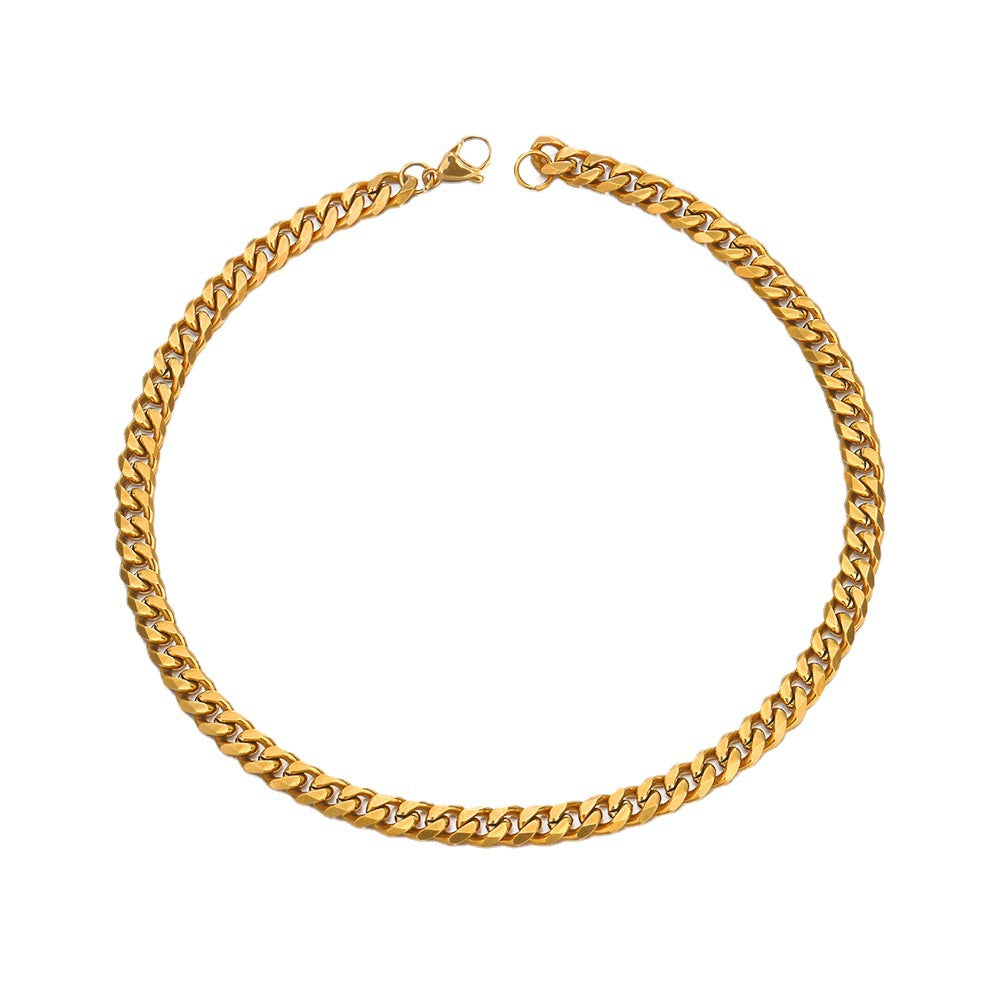 Wholesale Cuban Gold-Plated Stainless Steel Necklace