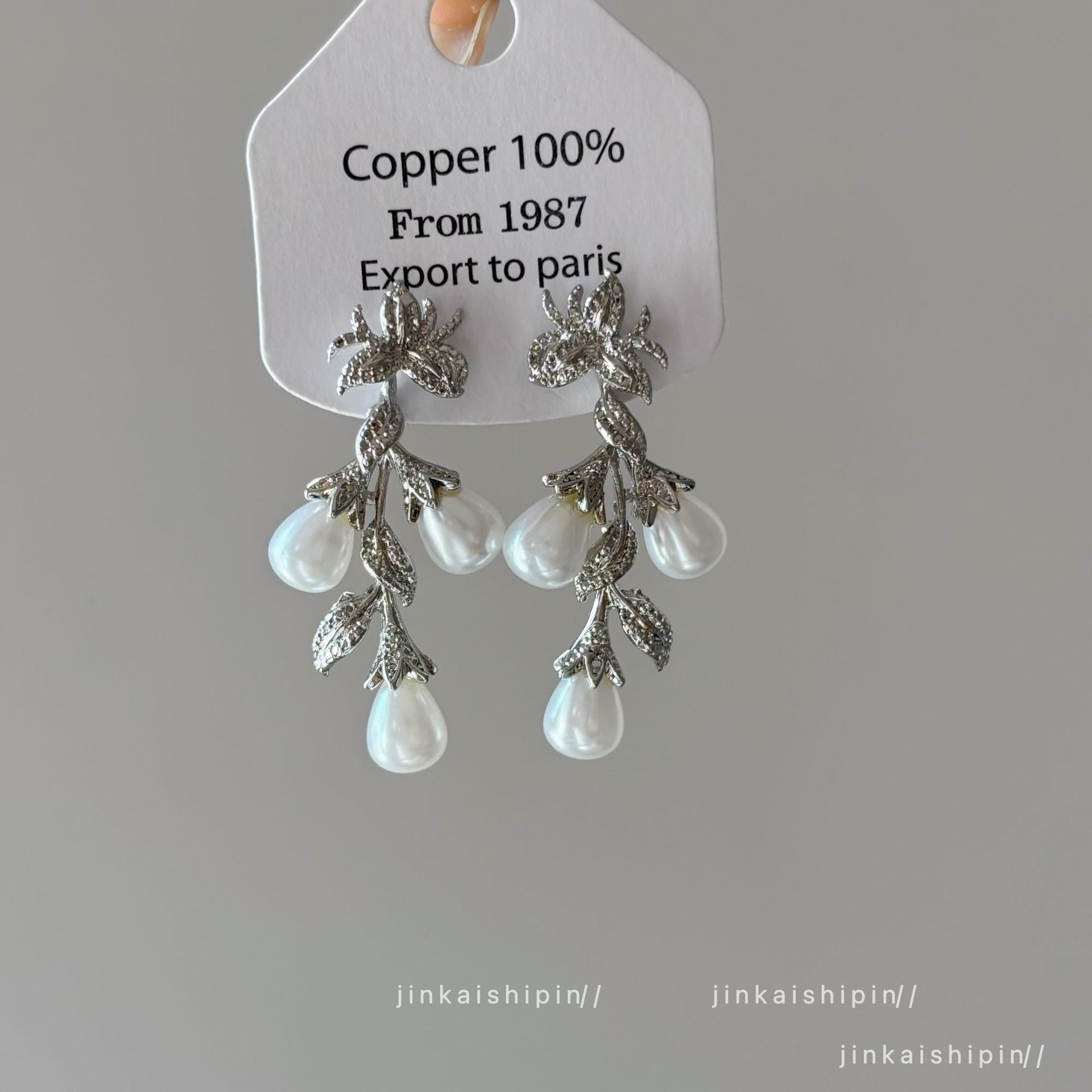 Wholesale Flash Zircon Pearl Earrings