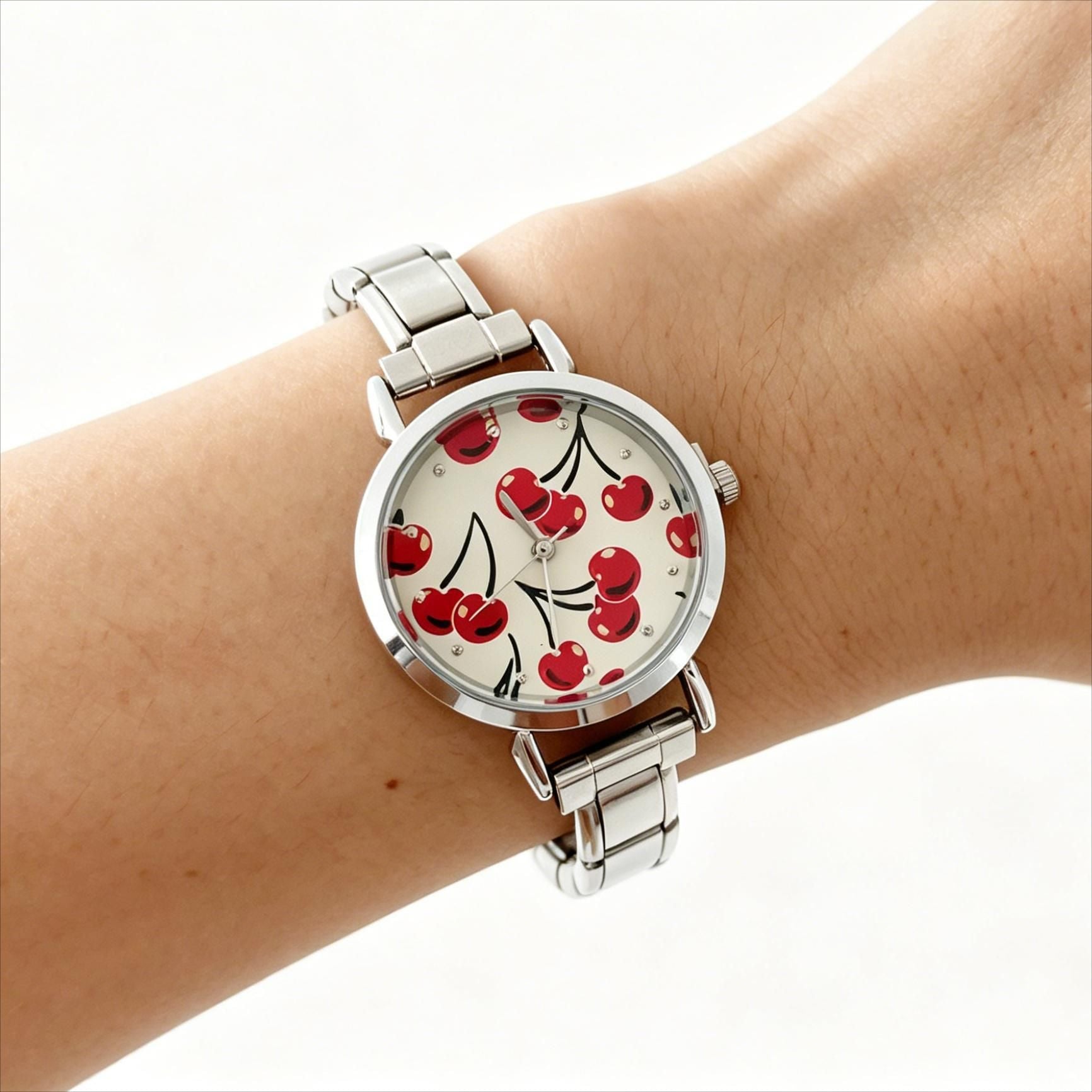 Wholesale Stylish Women' s Gold Stainless Steel Quartz Watch with DIY Strap,  Fashion Accessory