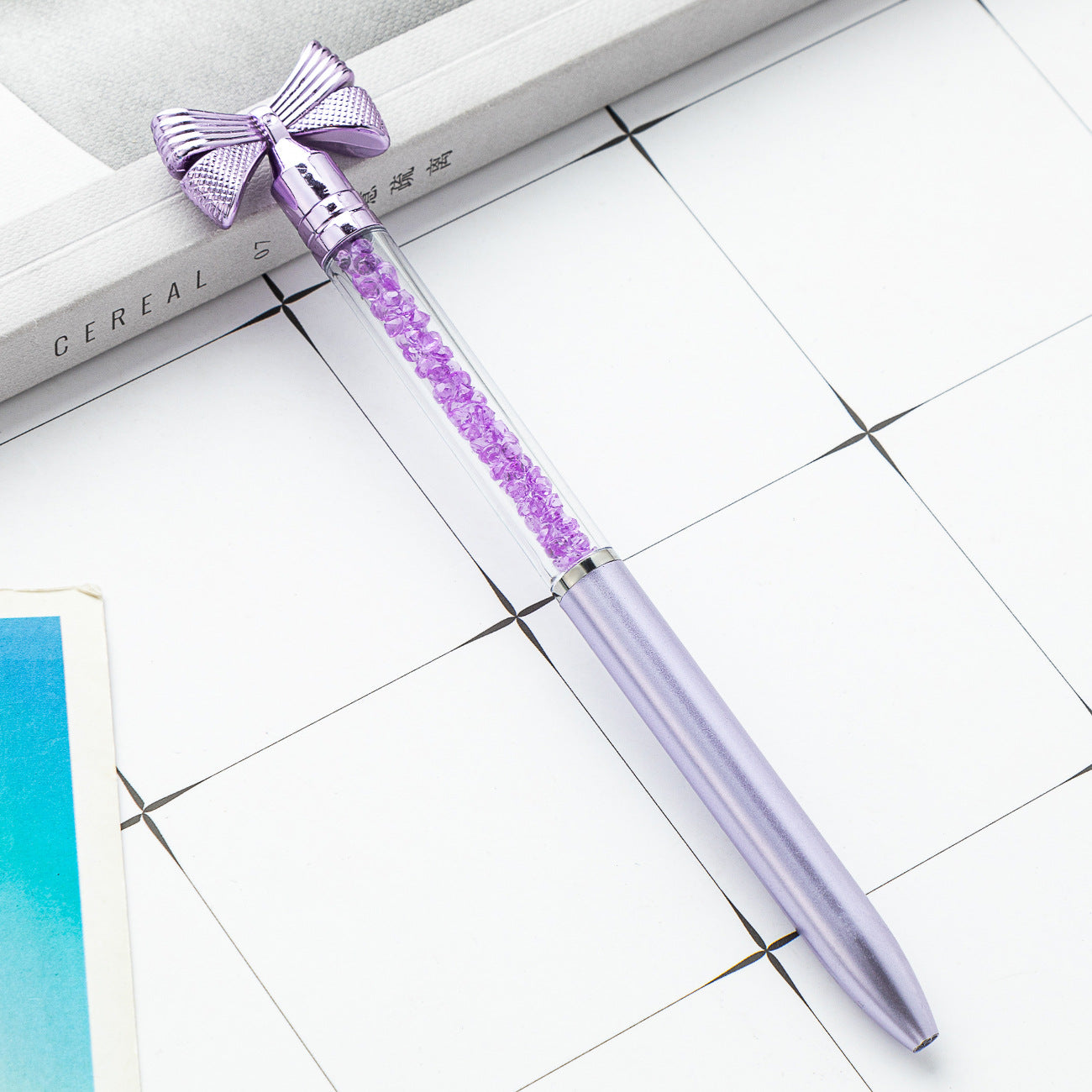 Wholesale Plastic Bow Pen Multi Color Crystal Pen ACC-PN-HuaH041