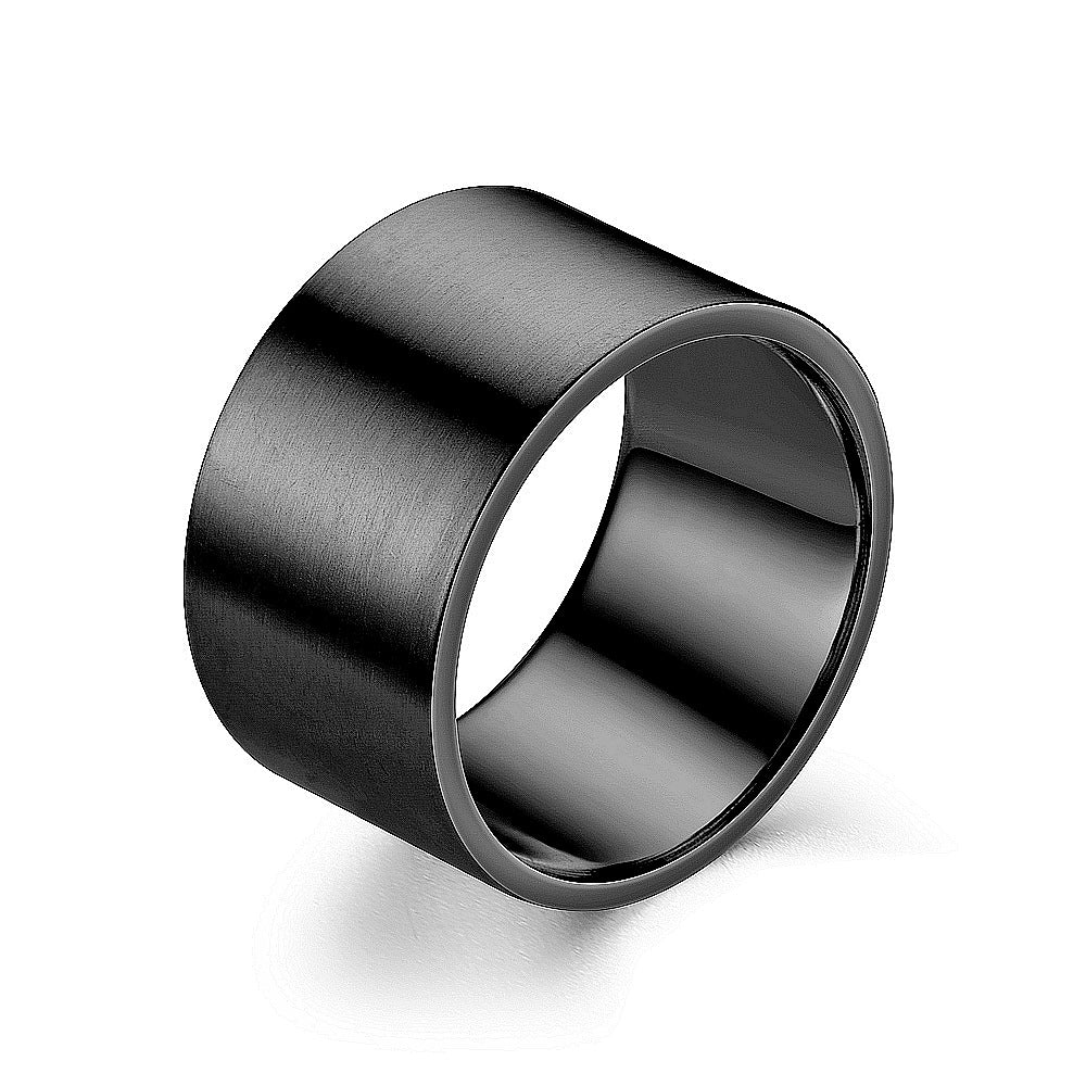 Wholesale  12mm Ultra-Wide Titanium Steel Ring Plain Aperture