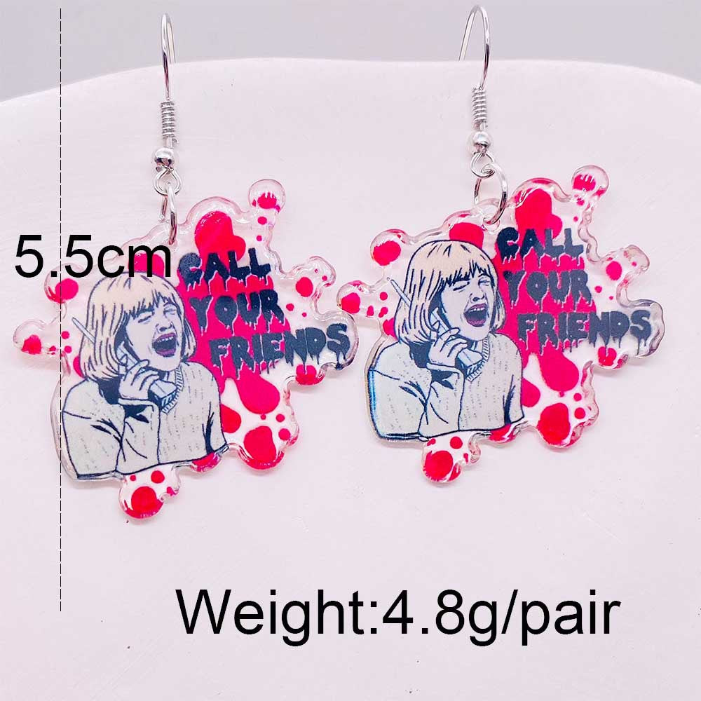 Wholesale Halloween  Acrylic Ear Skull  Earrings