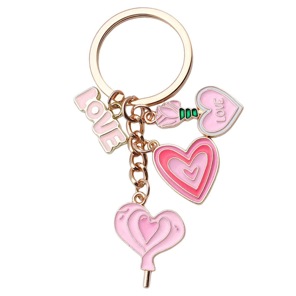 Wholesale Modern Art Love Rose Potion Keychain Fashion Jewelry Accessory for Couples Gift