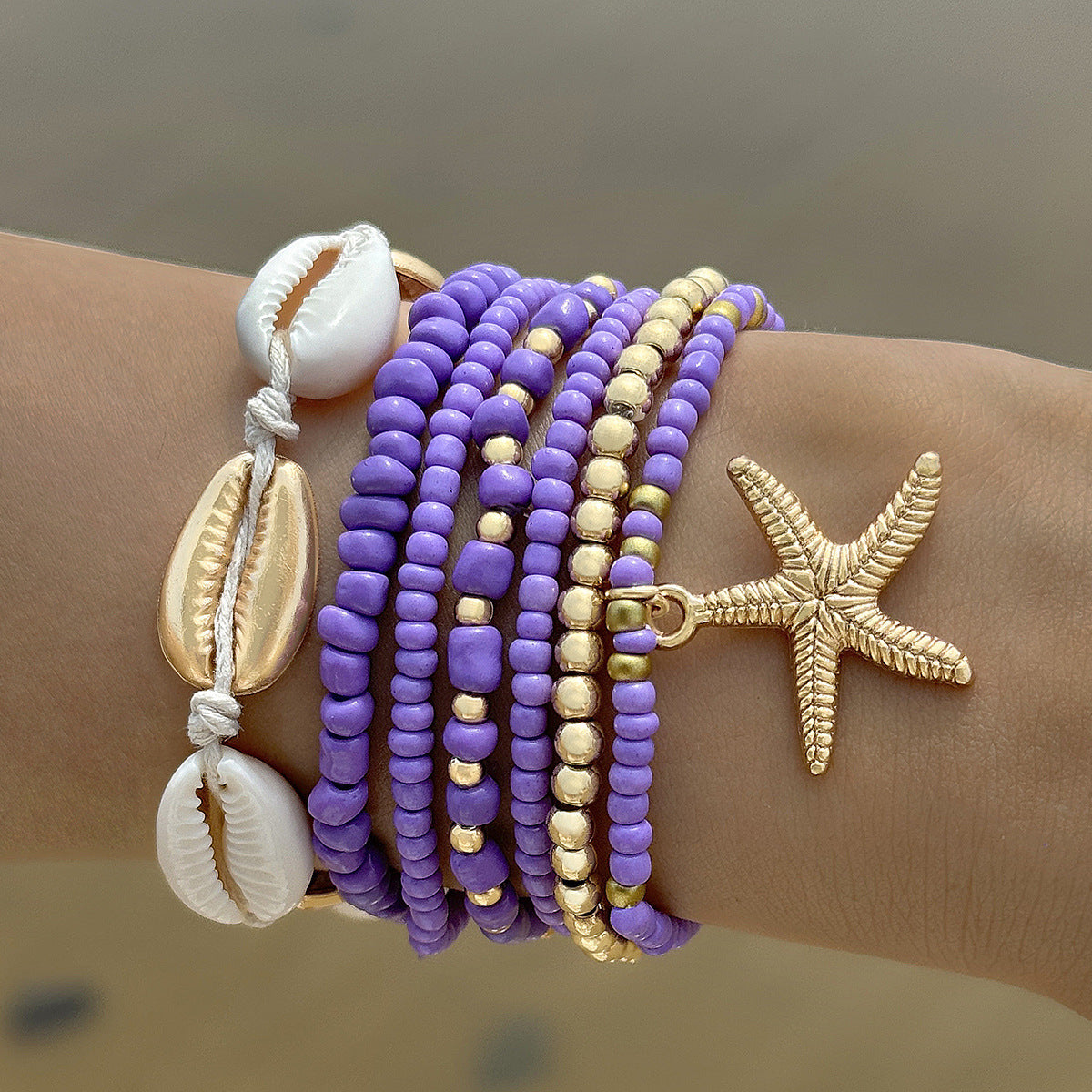 Wholesale  Bohemian Holiday Style Shell Beaded Braided Bracelet