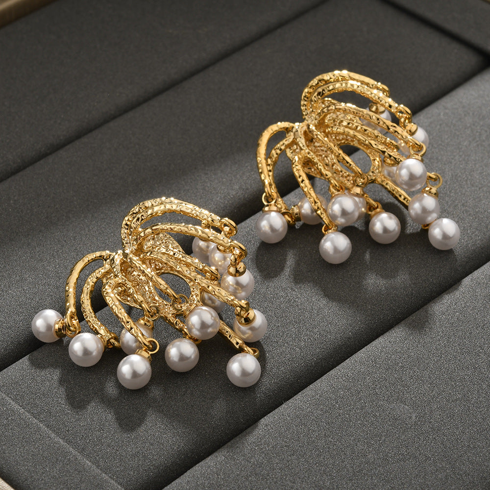 Wholesale Gorgeous Fireworks Pearl Tassel Earrings