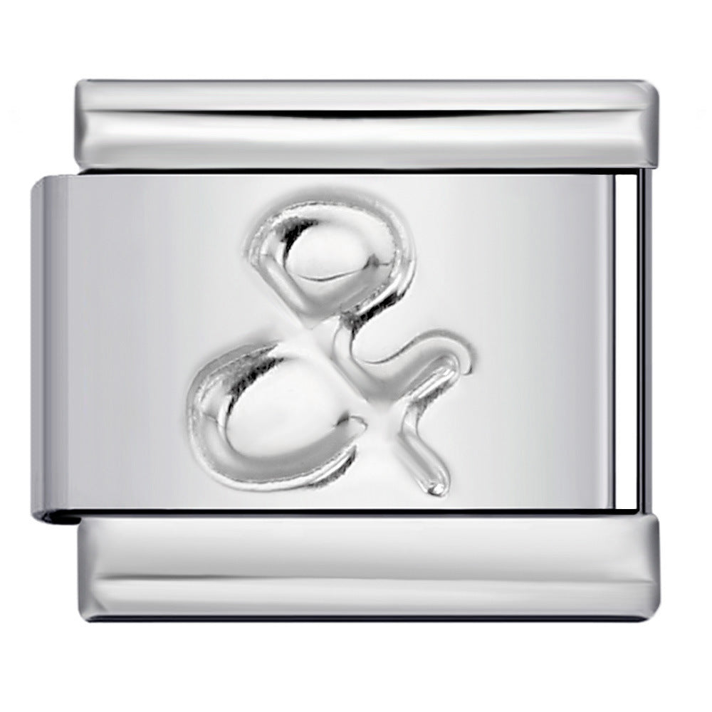 Wholesale DIY Italian Charm Bracelet Stainless Steel Concave Stamp Design Silver Jewelry Accessory for Boutique Resale