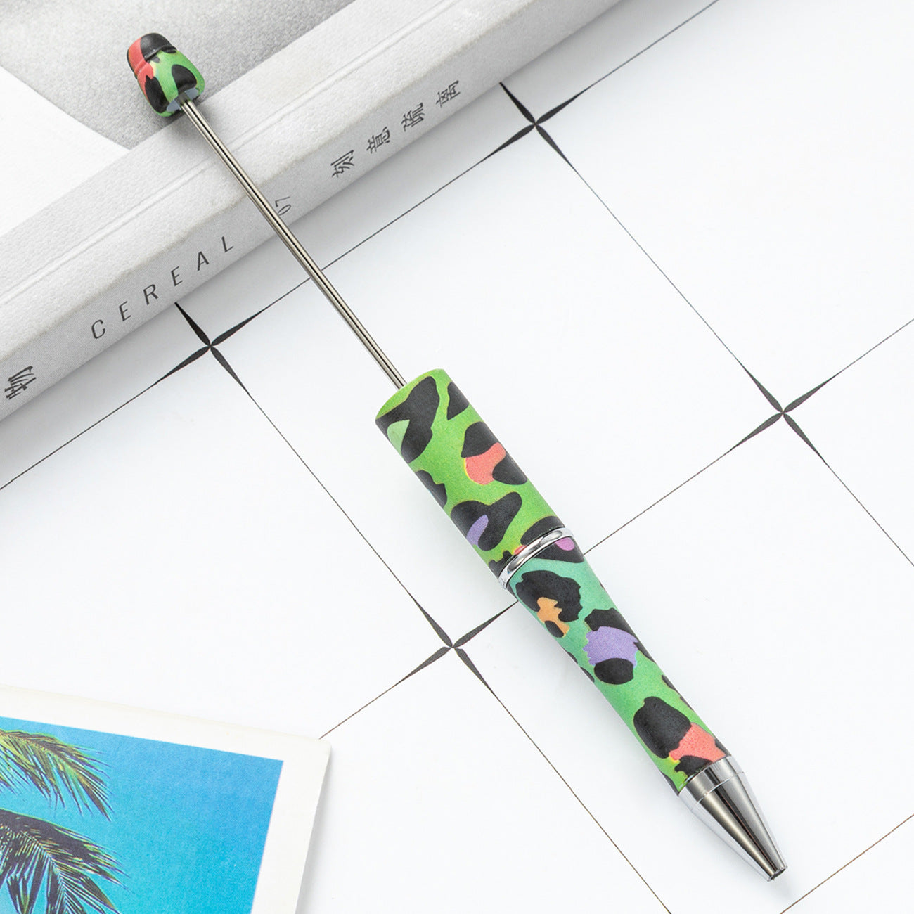 Wholesale Beadable Pens Cow Print Leopard Print Christmas Plastic Pen DIY for Beaded