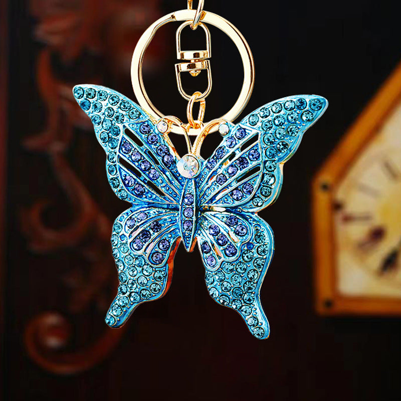 Wholesale Creative Diamond Butterfly Insect Keychain ACC-KC-RuiYuan013