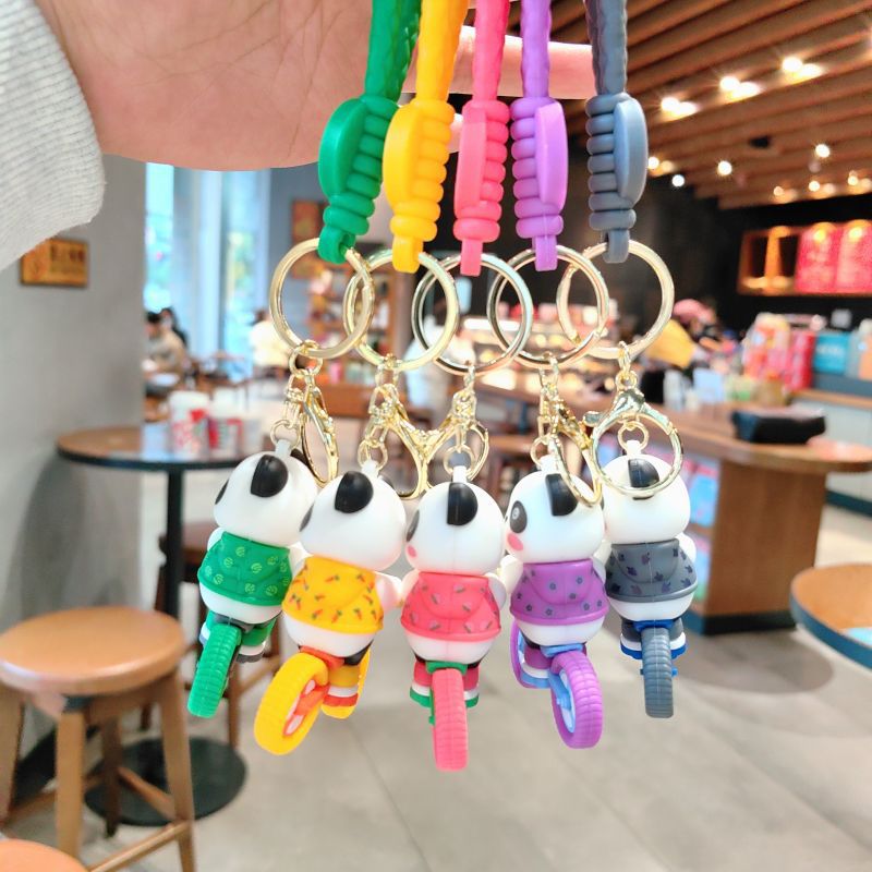 Wholesale Cartoon Cycling Panda PVC Keychain Cute Keychain ACC-KC-ShuoT013