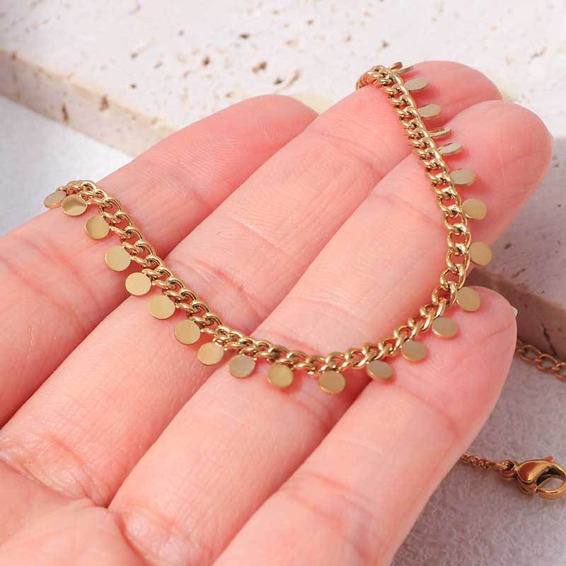 Wholesale  Beach Holiday Style Golden Foot Chain Stainless Steel Foot Decoration