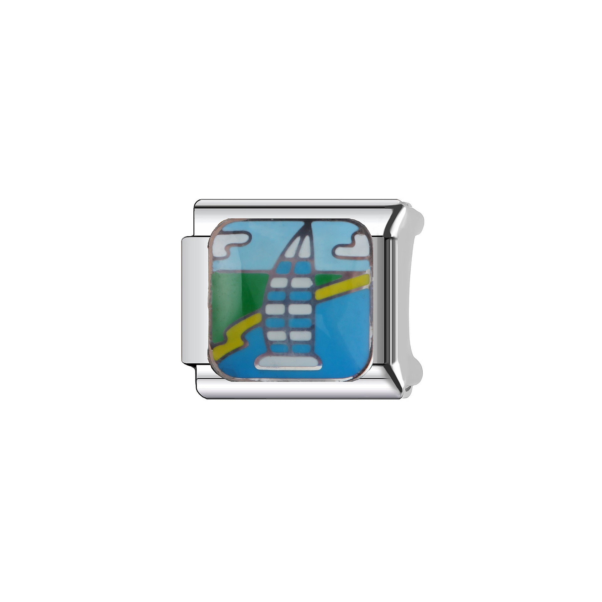 Wholesale  9mm Italian Charm Starter Bracelets DIY square Single Section Creative Stainless Steel Composable Bracelet