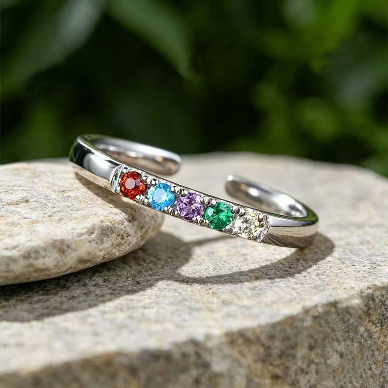Wholesale Geometric Open Ring with CZ Stones,  Fashion Accessory for Women,  Boutique Resale