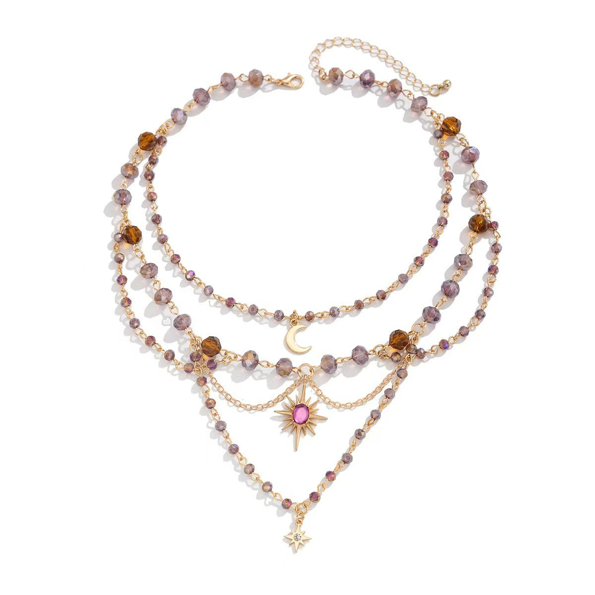Wholesale Layering Sun Tassel Pendant Clavicle Chain Necklace Jewelry Accessory for Resale