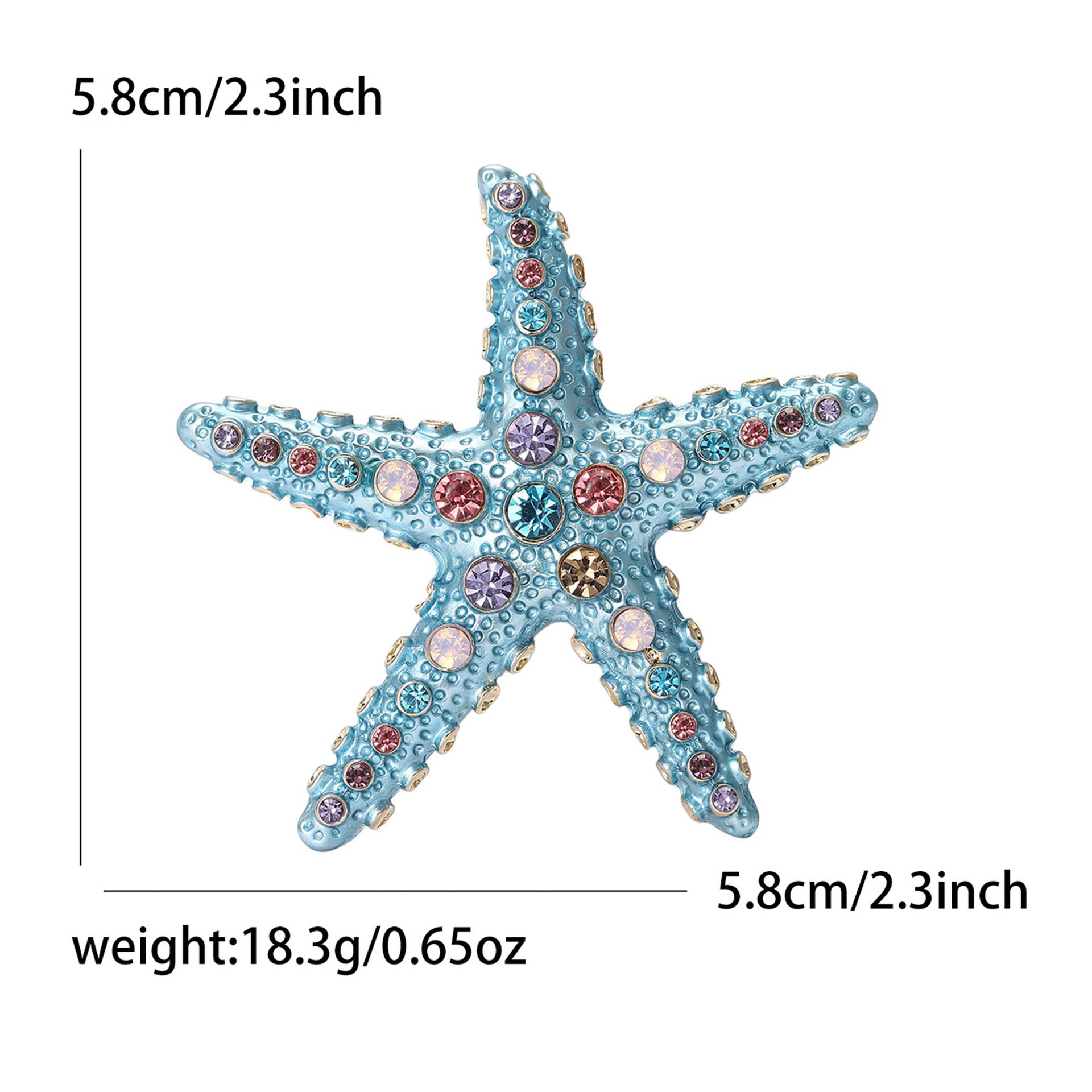 Wholesale Gold Tone Alloy Starfish Brooch With Rhinestones Tropical Beach Style Fashion Accessory For Women