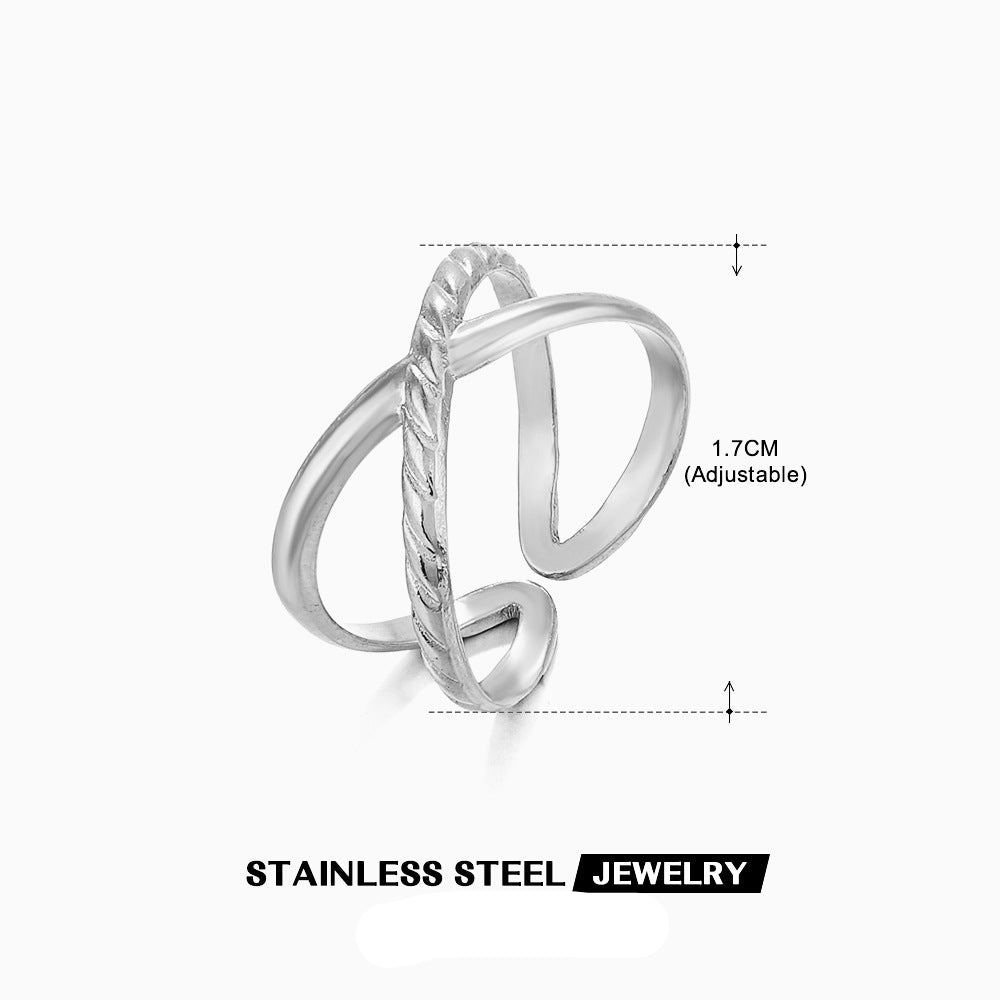 Wholesale Stainless Steel Heart 18K Gold Plated Open Ring