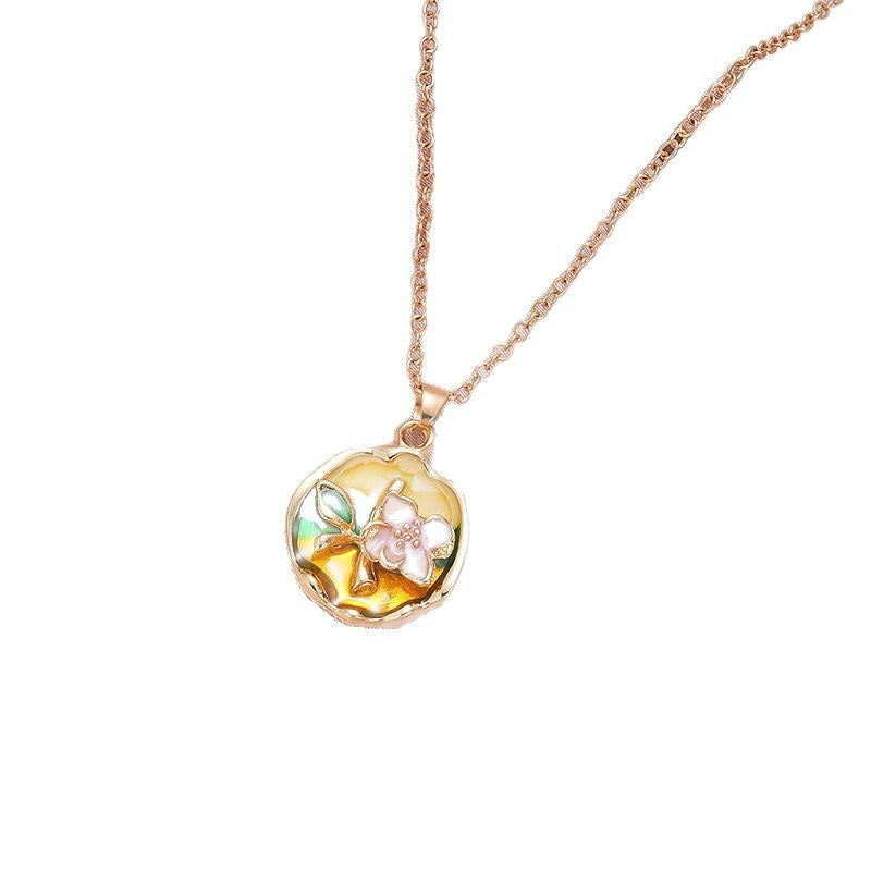 Wholesale  rose oil painting color pearl color necklace