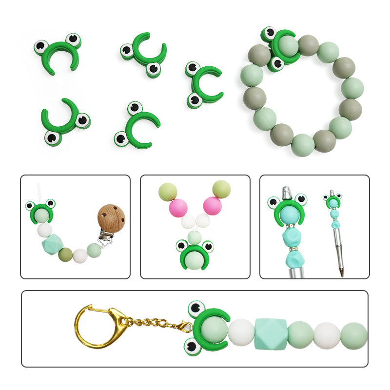 Wholesale 50pcs 15mm Frog Silicone Focus Beads DIY Beading Accessories Focal Beads ACC-BDS-JIaHao008