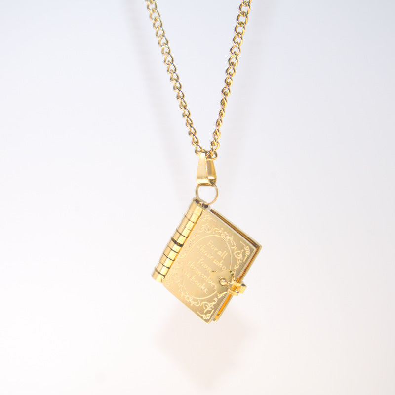 Wholesale Stainless steel  Love Couple Opening and Closing Commemorative Album Necklace