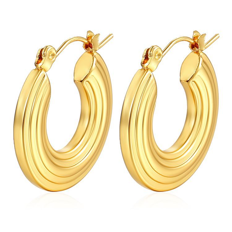 Wholesale Vintage Large Disc Spiral 18K Stainless Steel Earrings ACC-ES-MuShan012