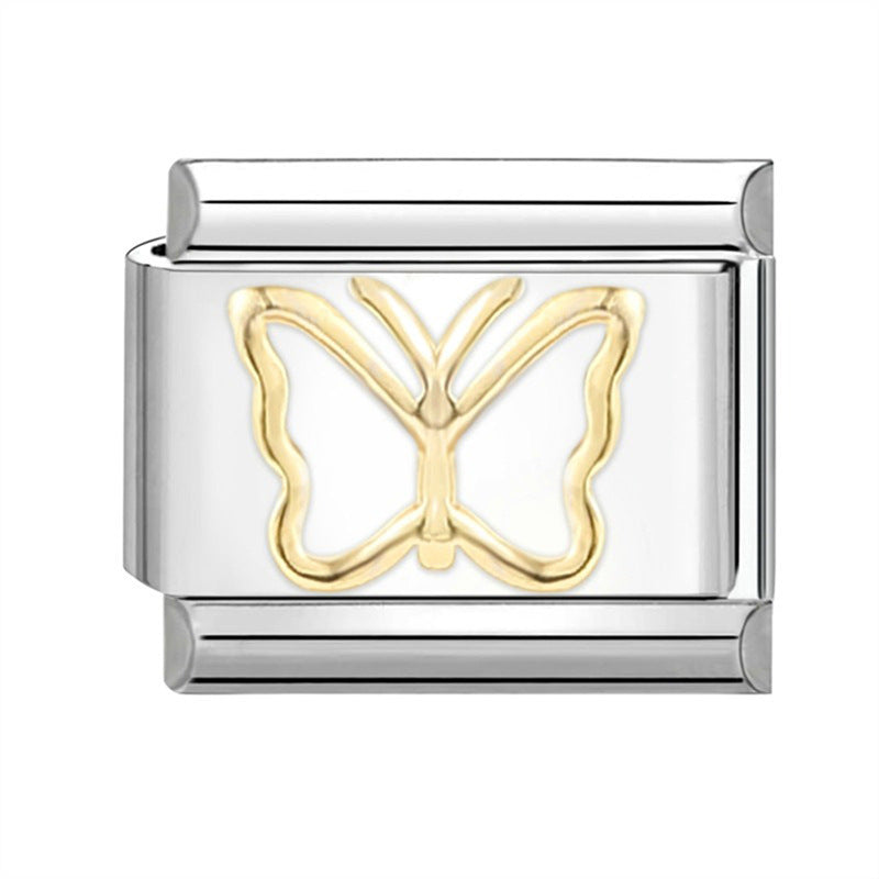 Wholesale Italian Charm Bracelet 9mm DIY Splicing Creative Pattern Titanium Steel Composable Bracelet