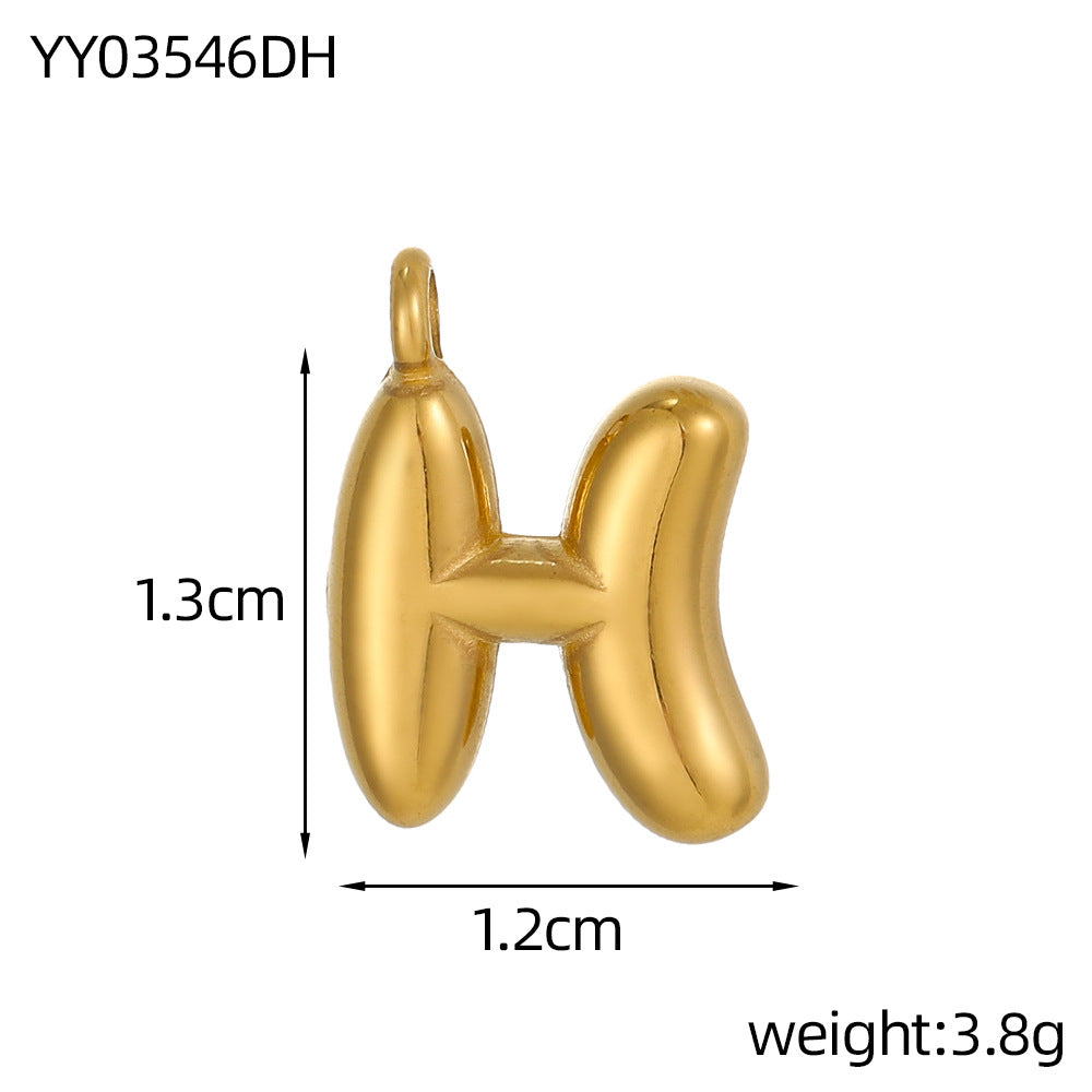 Wholesale Stainless steel bubble letter pendant necklace accessories